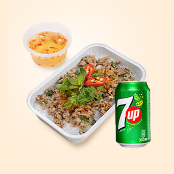 Bánh đúc nóng và 1 lon nước ngọt có ga (7 up/Pepsi)<br> <strong>Giá: 95.000 VNĐ</strong>