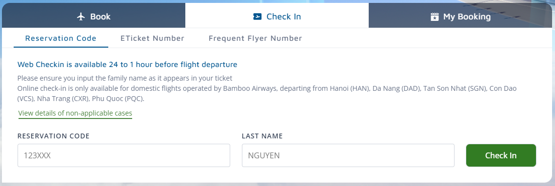 Web check-in - Check in Online  Bamboo Airways - BAV - Global - Bamboo  Airways